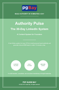 Cover of Authority Pulse, a PDF 30-day LinkedIn content system for founders