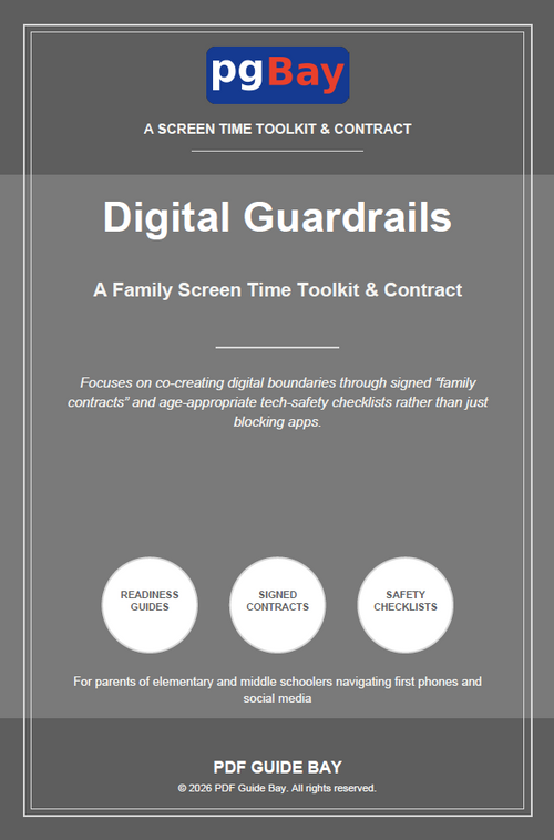 Cover of Digital Guardrails, a PDF family screen time toolkit and contract