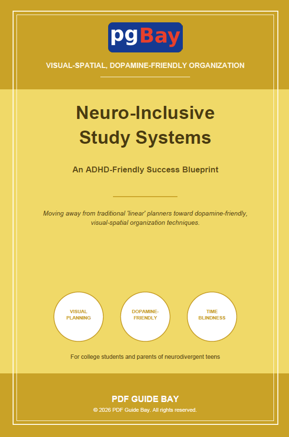 Cover of Neuro-Inclusive Study Systems, a PDF ADHD-friendly study guide