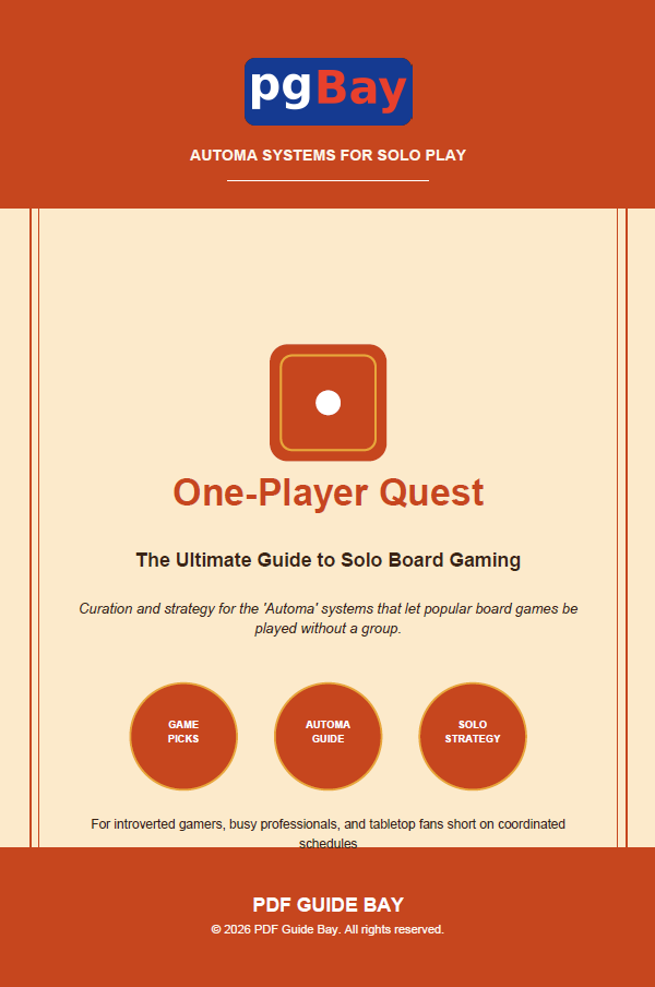 Cover of One-Player Quest, a PDF guide to solo board gaming
