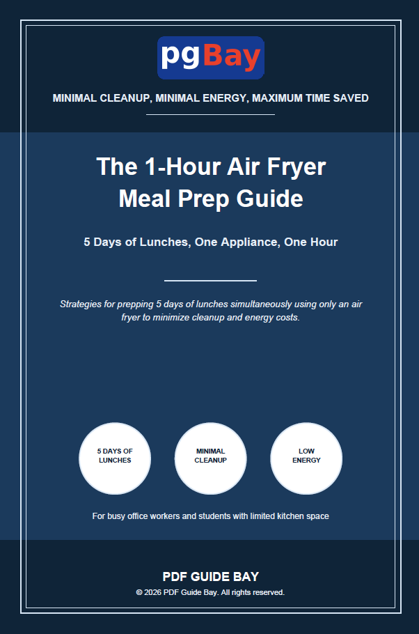 Cover of The 1-Hour Air Fryer Meal Prep Guide, a PDF weekly meal prep guide