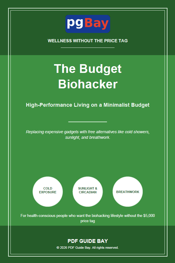 Cover of The Budget Biohacker, a PDF guide to low-cost performance biohacking