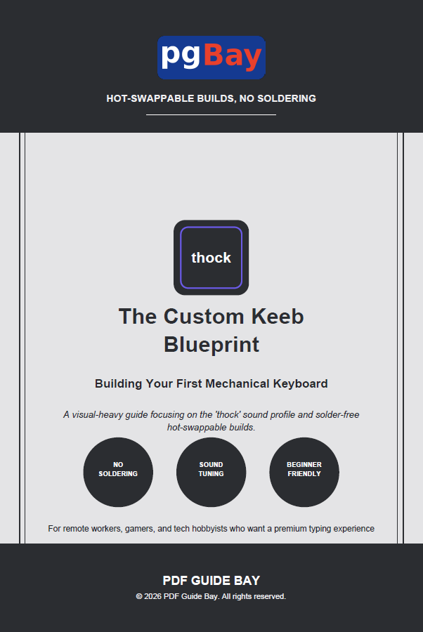 Cover of The Custom Keeb Blueprint, a PDF guide to building a first mechanical keyboard