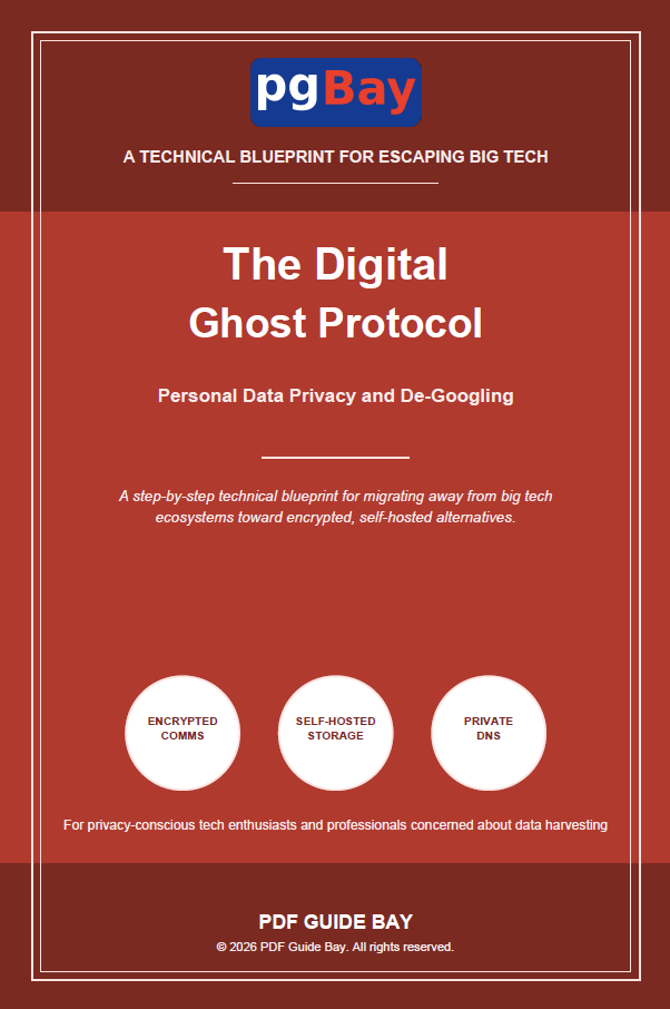 Cover of The Digital Ghost Protocol, a PDF guide to personal data privacy and de-Googling