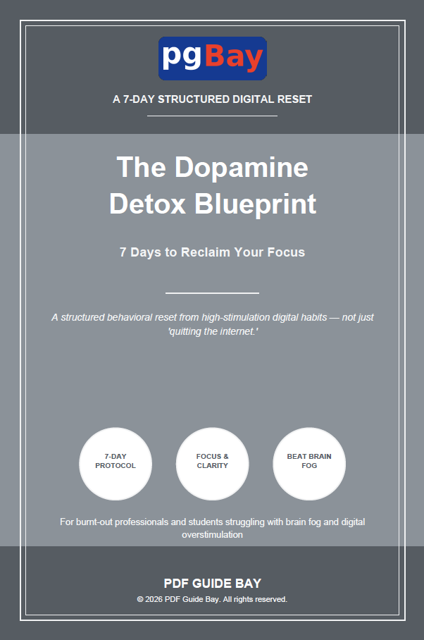 Cover of The Dopamine Detox Blueprint, a PDF 7-day focus reset guide