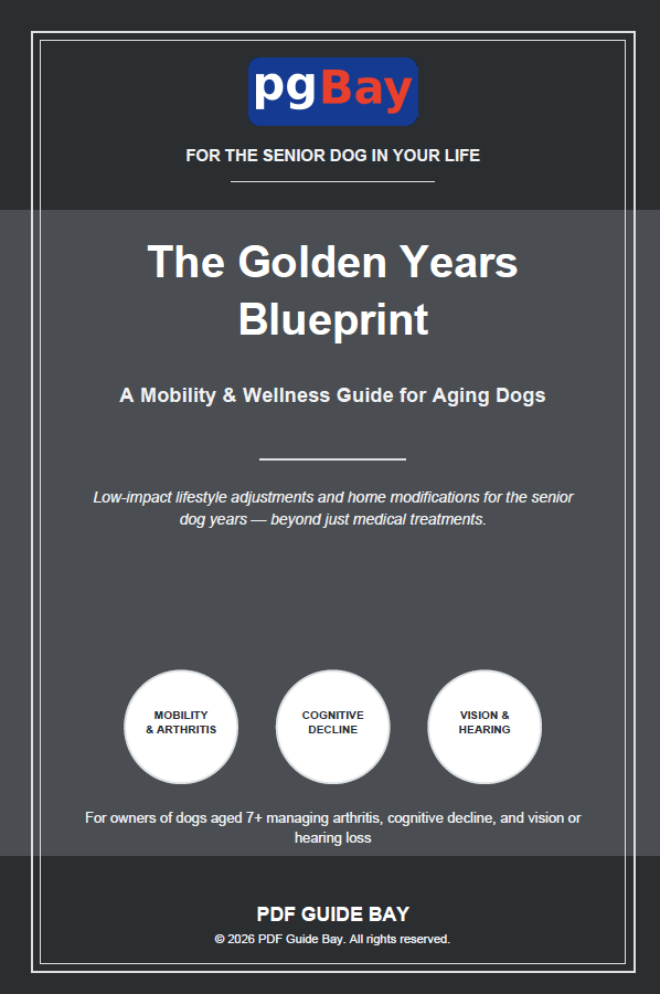 Cover of The Golden Years Blueprint, a PDF mobility and wellness guide for aging dogs