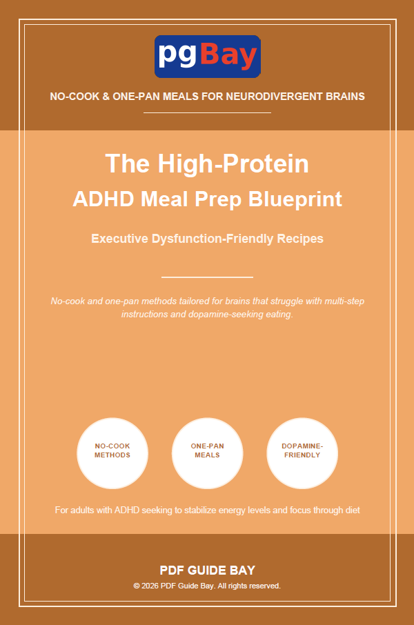 Cover of The High-Protein ADHD Meal Prep Blueprint, a PDF meal prep guide for ADHD