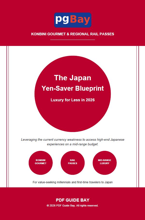 Cover of The Japan Yen-Saver Blueprint, a PDF budget luxury Japan travel guide