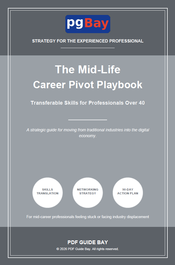 Cover of The Mid-Life Career Pivot Playbook, a PDF guide to career pivots after 40