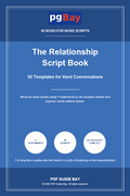 Cover of The Relationship Script Book, a PDF guide with 50 hard-conversation templates
