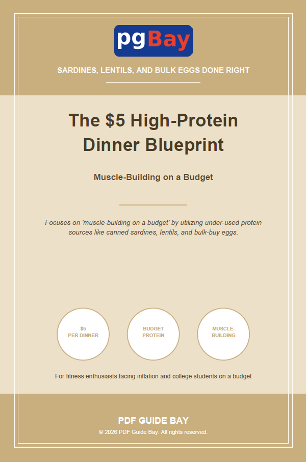 Cover of The $5 High-Protein Dinner Blueprint, a PDF budget high-protein dinner guide