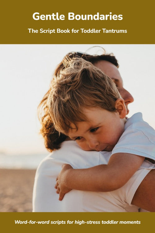Gentle Boundaries: The Script Book for Toddler Tantrums eBook cover — parent comforting a toddler